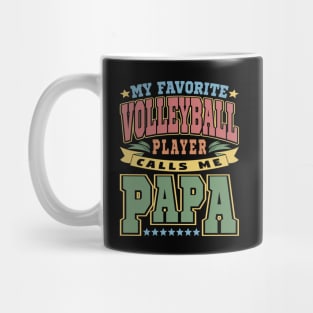 My Favorite Volleyball Player Calls Me Papa Typography Vintage Mug